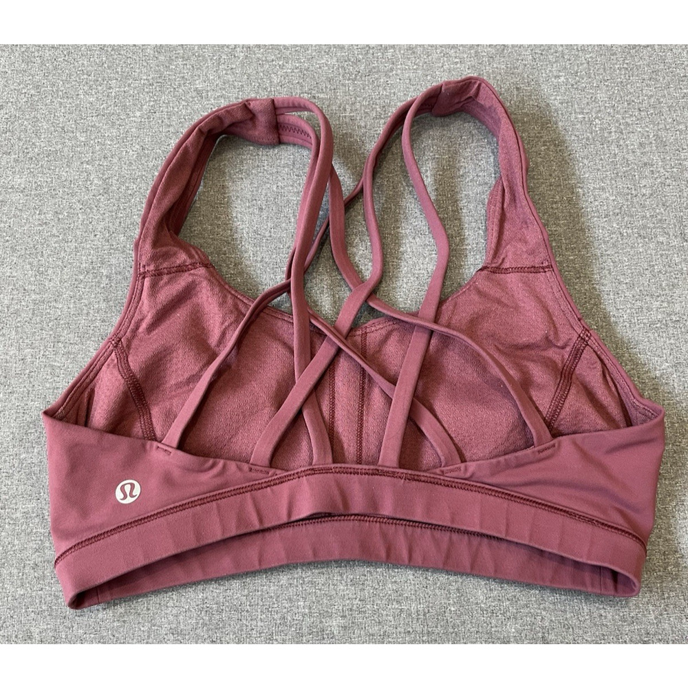 LULULEMON Woman’s Free to Be Serene Sports Bra Strappy Back Size 4 rose